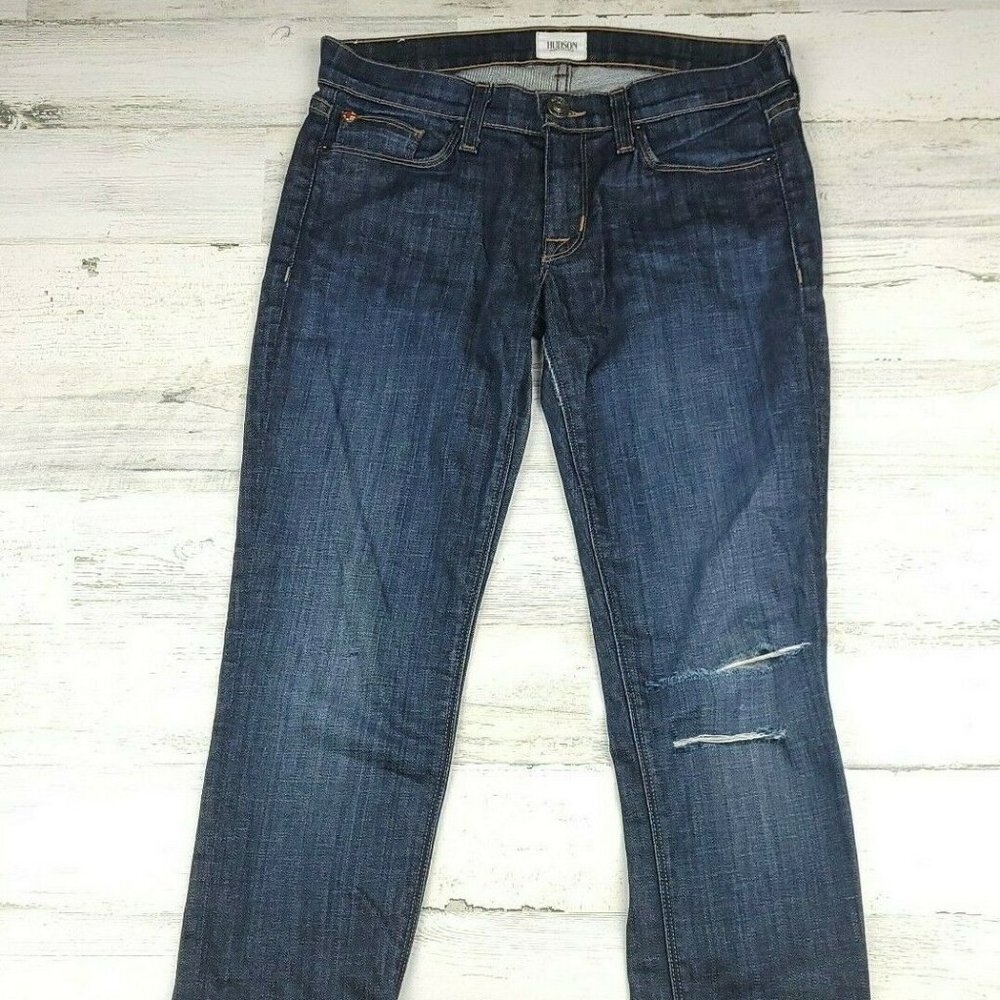 Hudson Colette Mid Rise Ankle Skinny Jeans Women’s Size 26 Distressed Stretch - Picture 1 of 12